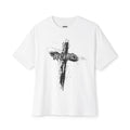 Anchor Cross Oversized Shirt — Hebrews 6:19 Faith Graphic Tee