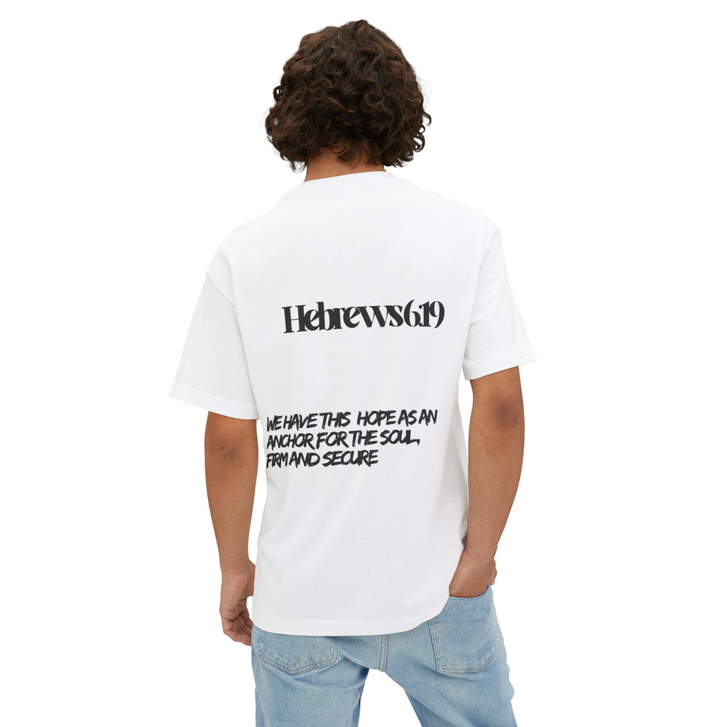 Anchor Cross Oversized Shirt — Hebrews 6:19 Faith Graphic Tee