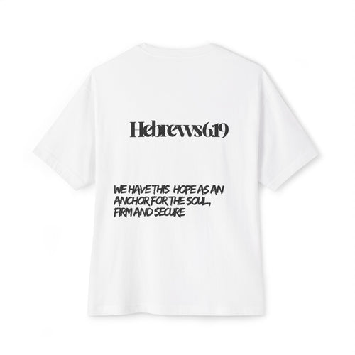 Anchor Cross Oversized Shirt — Hebrews 6:19 Faith Graphic Tee